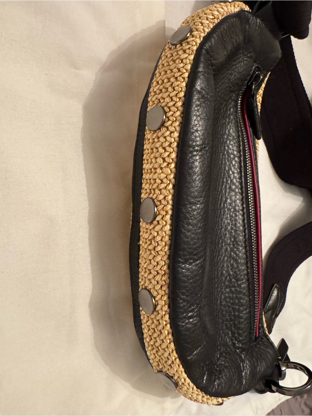 Hammitt Tan Woven Crossbody with Black Trim - Picture 2 of 4